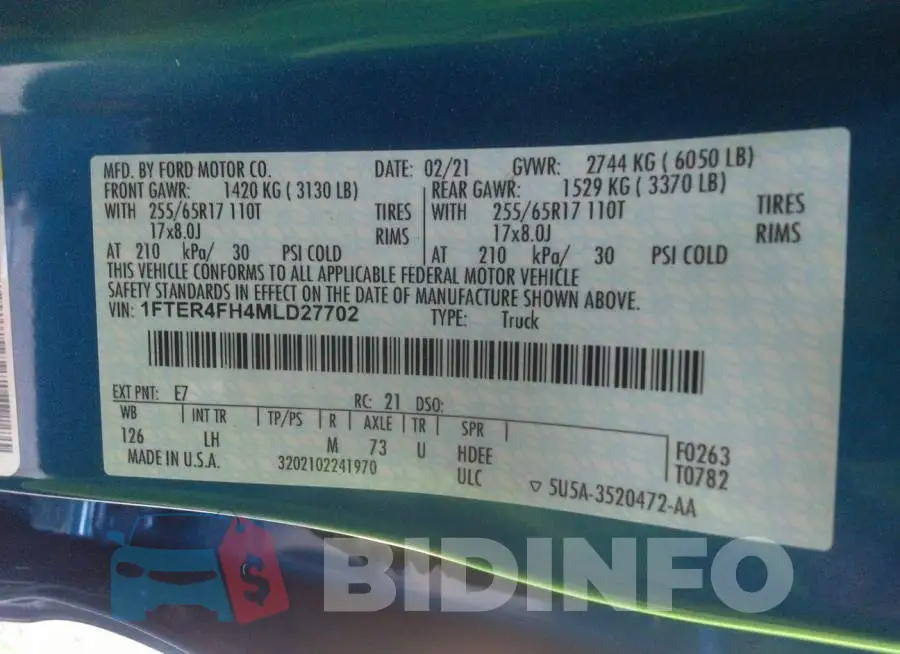 1FTER4FH4MLD27702 Photo# 9