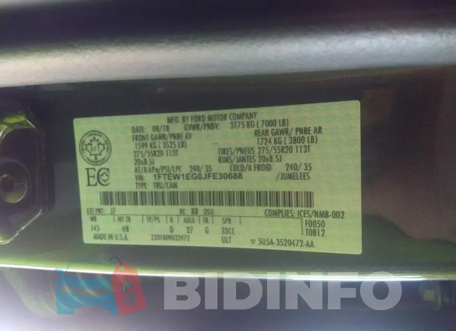1FTEW1EG0JFE30688 Photo# 9