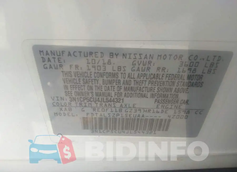 3N1CP5CU4JL544321 Photo# 9