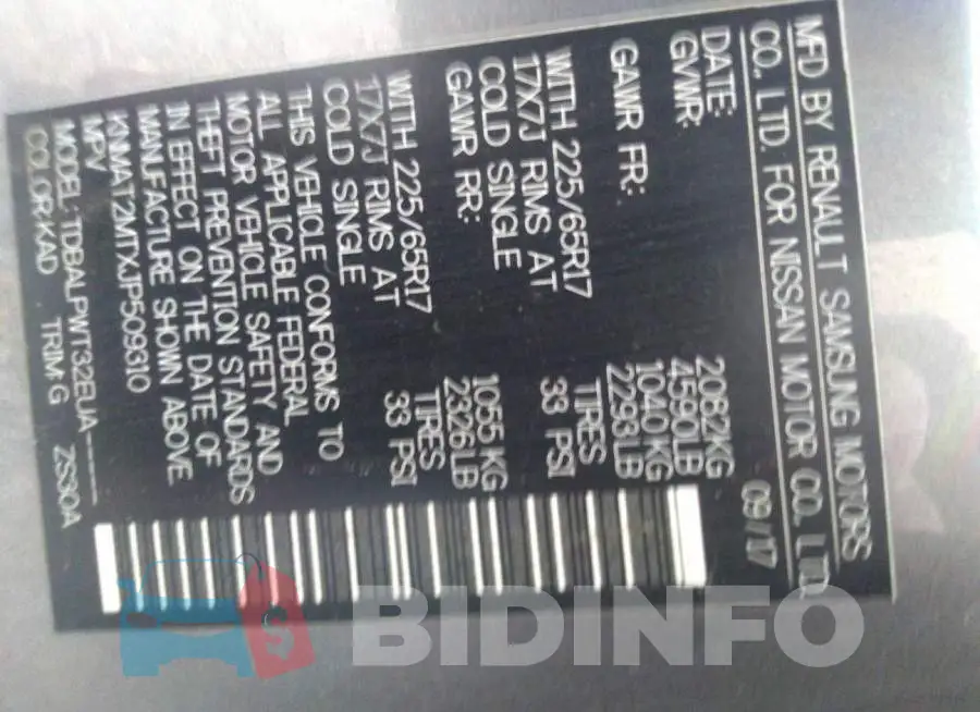KNMAT2MTXJP509310 Photo# 9