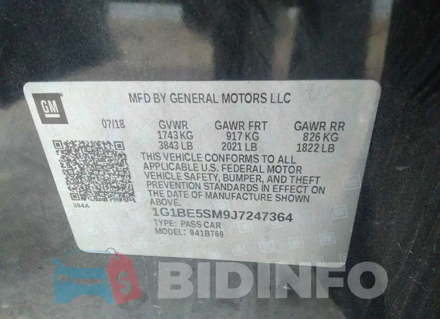 1G1BE5SM9J7247364 Photo# 9