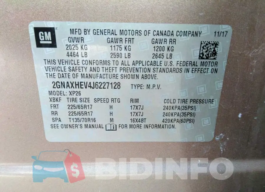 2GNAXHEV4J6227128 Photo# 9