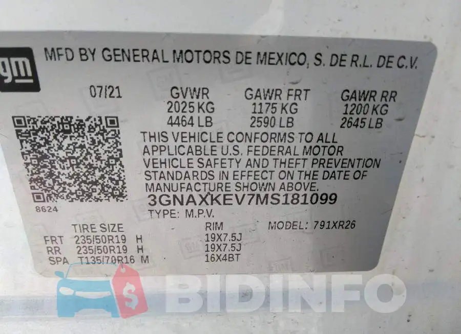 3GNAXKEV7MS181099 Photo# 9