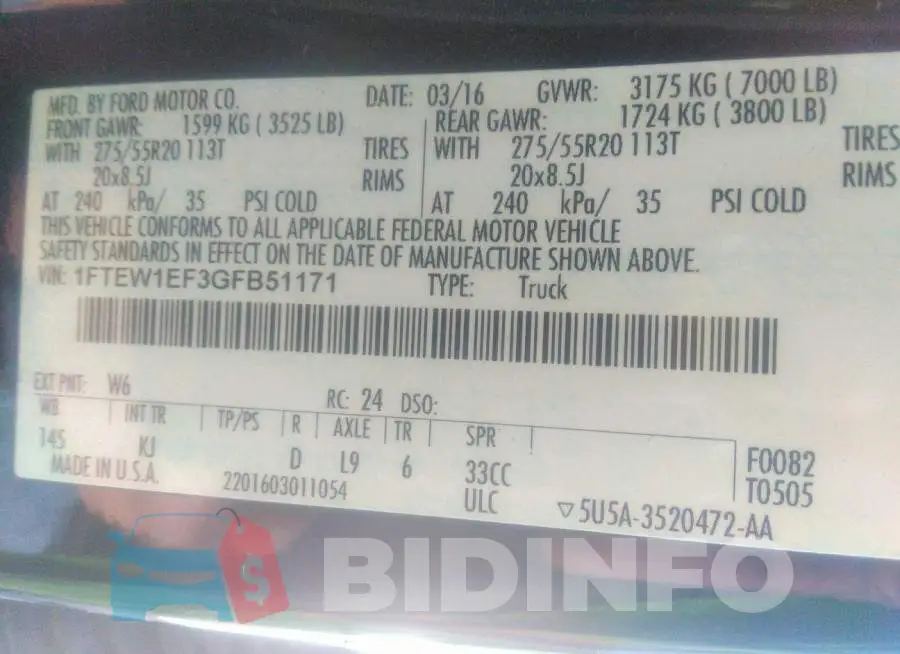 1FTEW1EF3GFB51171 Photo# 9