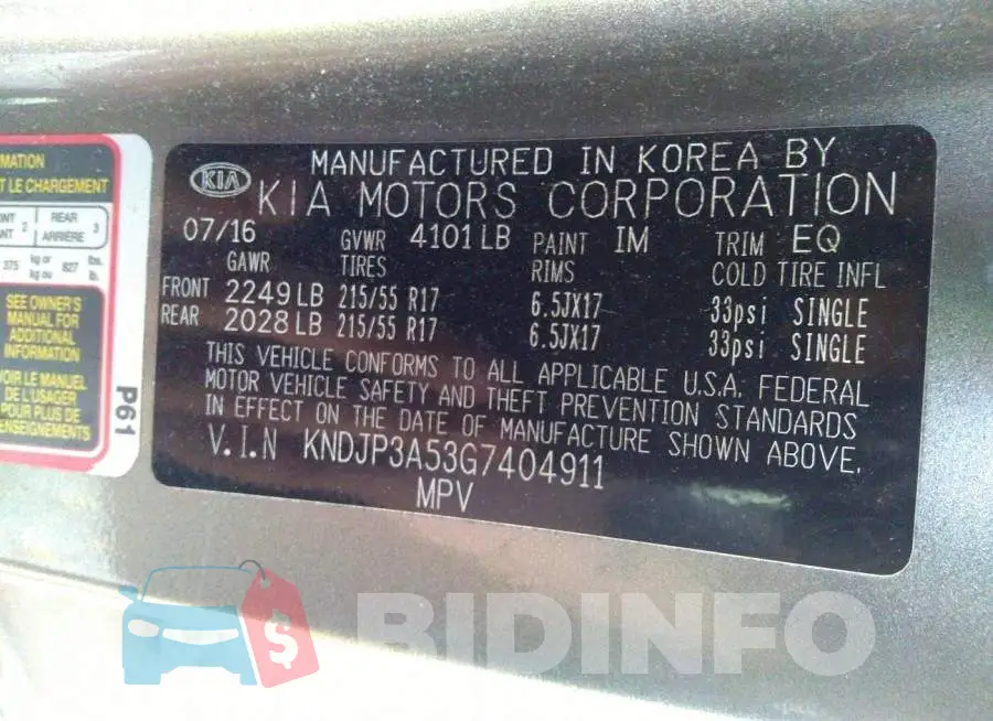 KNDJP3A53G7404911 Photo# 9