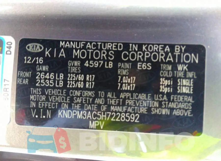 KNDPM3AC5H7228592 Photo# 9
