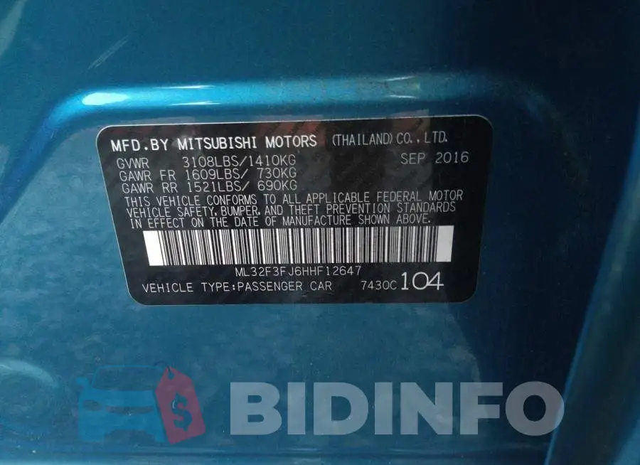 ML32F3FJ6HHF12647 Photo# 9