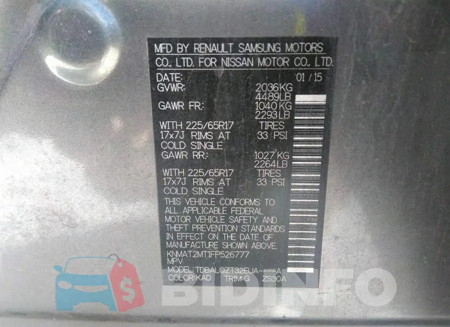 KNMAT2MT1FP526777 Photo# 9