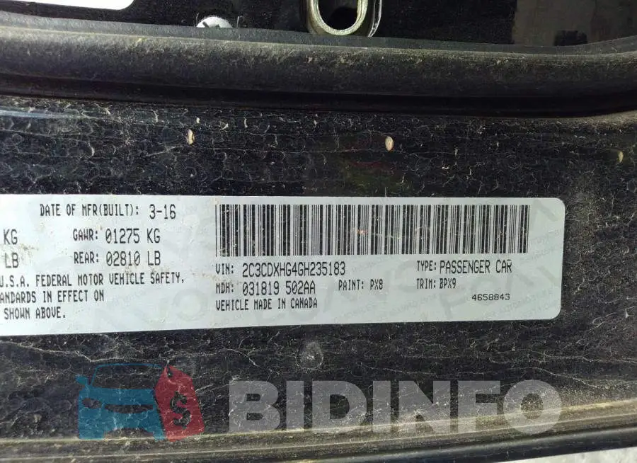 2C3CDXHG4GH235183 Photo# 9
