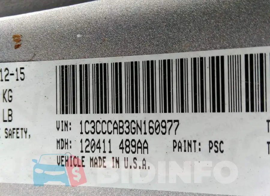 1C3CCCAB3GN160977 Photo# 9