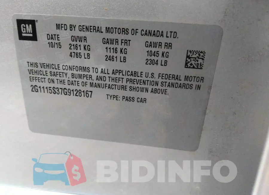 2G1115S37G9128167 Photo# 9