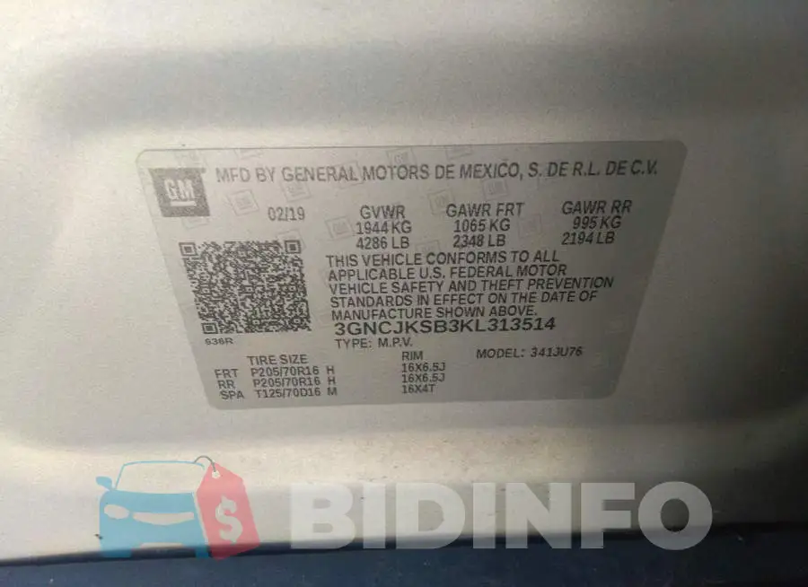 3GNCJKSB3KL313514 Photo# 9