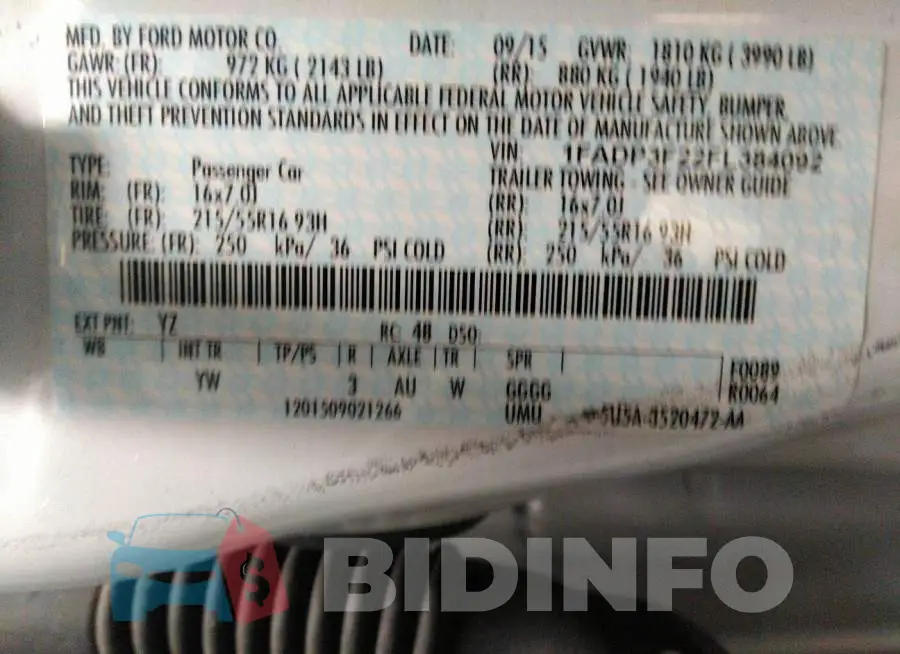 1FADP3F22FL384092 Photo# 9