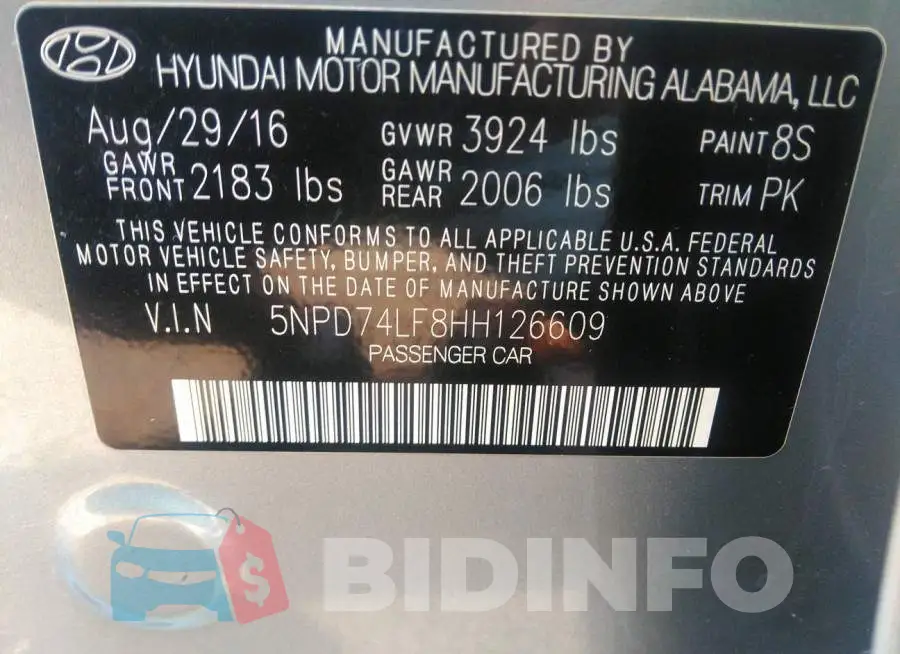 5NPD74LF8HH126609 Photo# 9