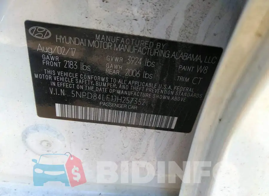 5NPD84LF1JH257352 Photo# 9