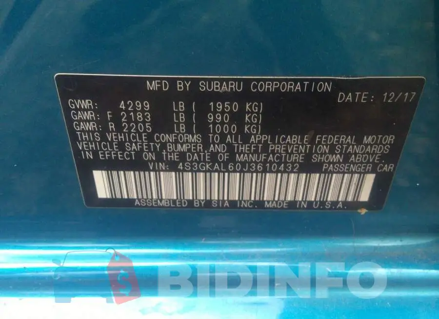 4S3GKAL60J3610432 Photo# 9