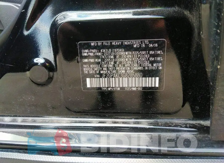 JF2GPAKC3G8285880 Photo# 9