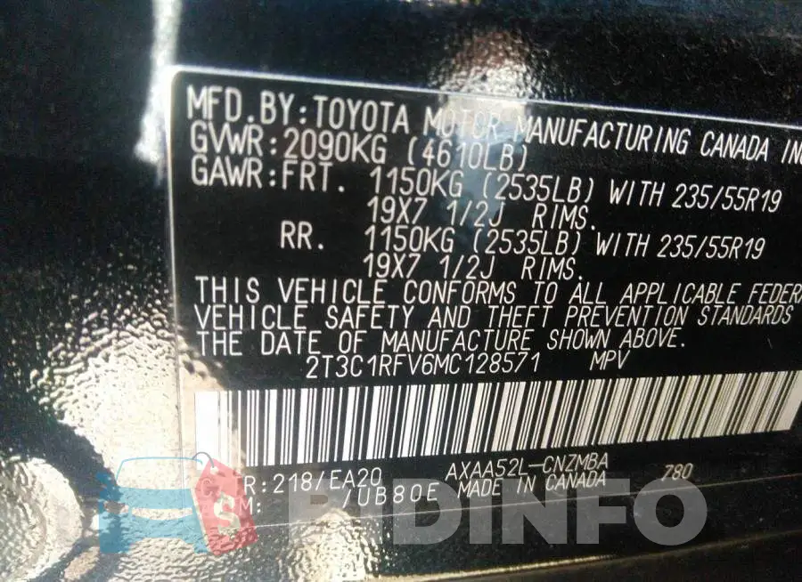 2T3C1RFV6MC128571 Photo# 9