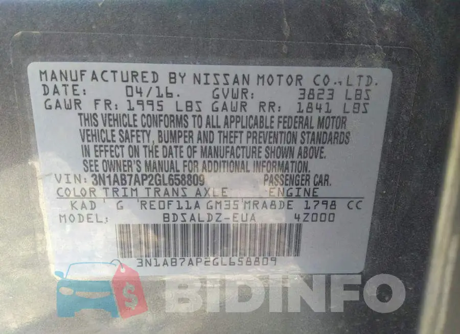 3N1AB7AP2GL658809 Photo# 9