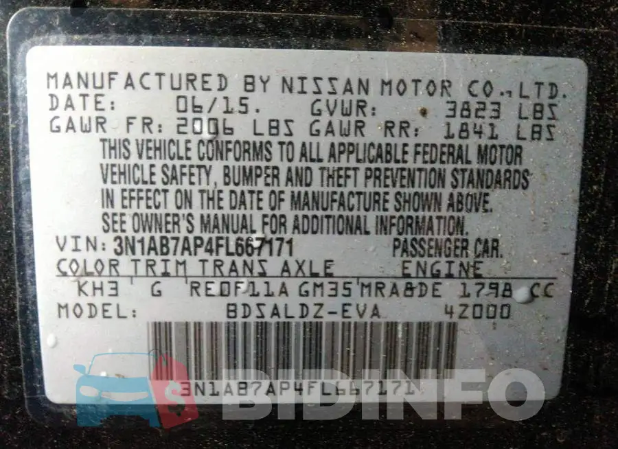 3N1AB7AP4FL667171 Photo# 9