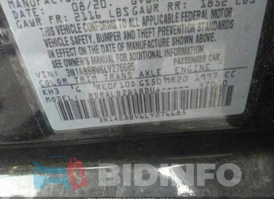 3N1AB8BV6LY276685 Photo# 9