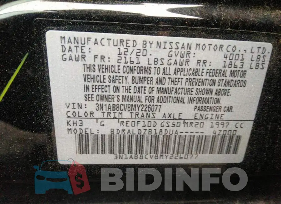 3N1AB8CV8MY226077 Photo# 9