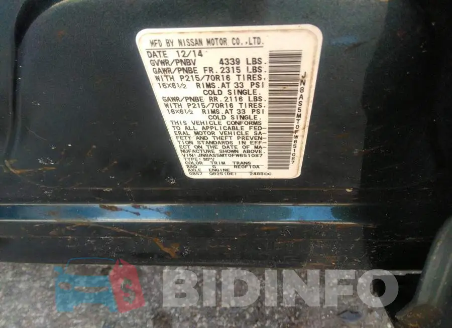 JN8AS5MT0FW651087 Photo# 9