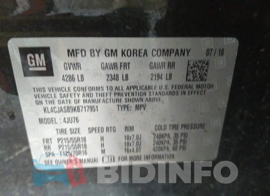 KL4CJASB9KB717951 Photo# 9