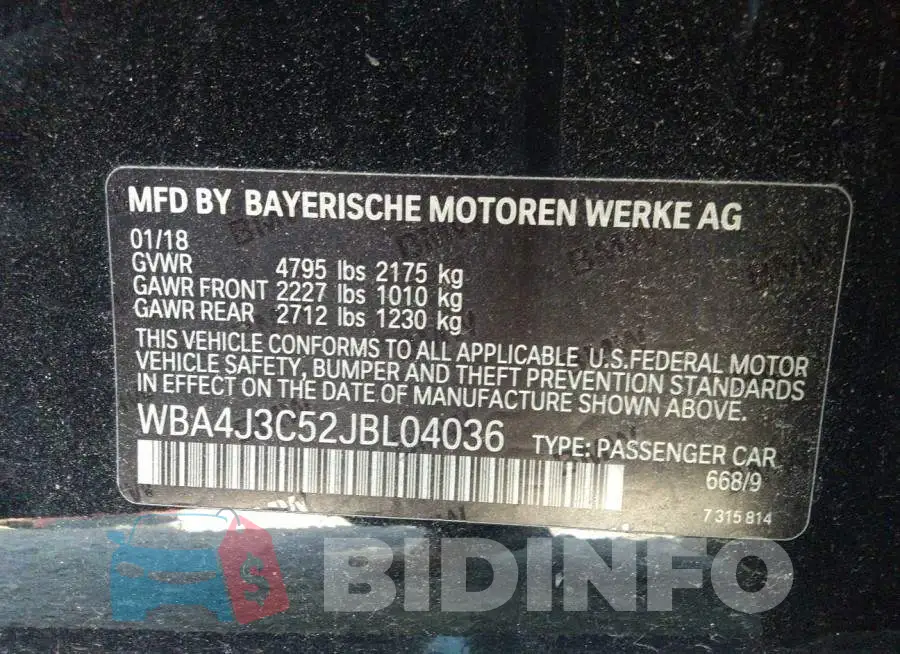 WBA4J3C52JBL04036 Photo# 9