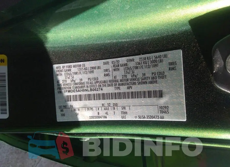 1FMDE5AH9NLB06274 Photo# 9