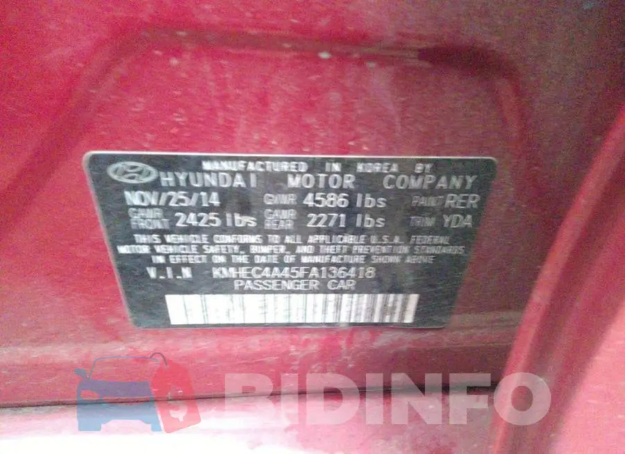 KMHEC4A45FA136418 Photo# 9