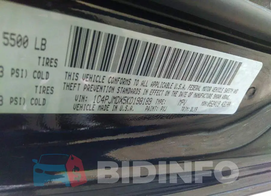 1C4PJMDX5KD198189 Photo# 9