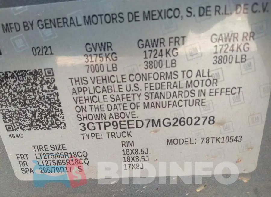 3GTP9EED7MG260278 Photo# 9
