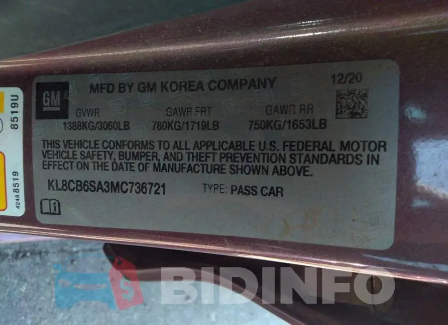 KL8CB6SA3MC736721 Photo# 9