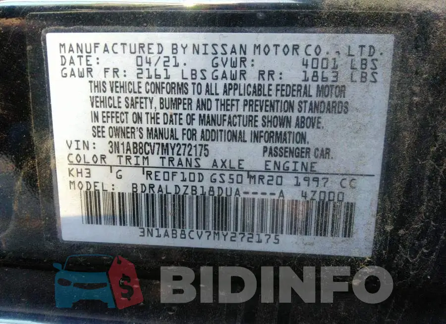 3N1AB8CV7MY272175 Photo# 9