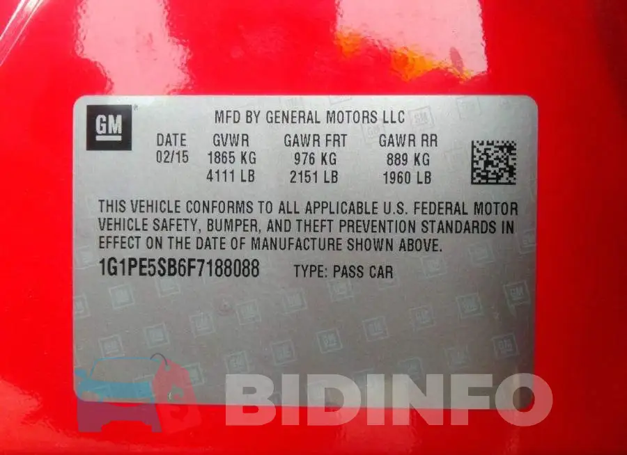 1G1PE5SB6F7188088 Photo# 9