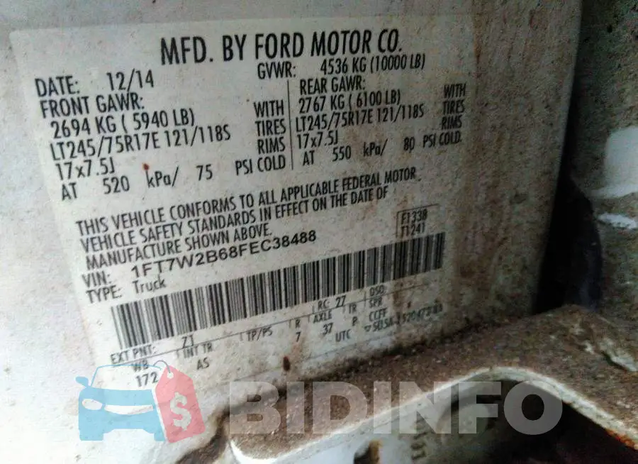 1FT7W2B68FEC38488 Photo# 9