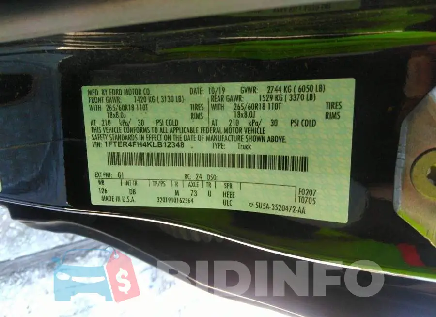 1FTER4FH4KLB12348 Photo# 9
