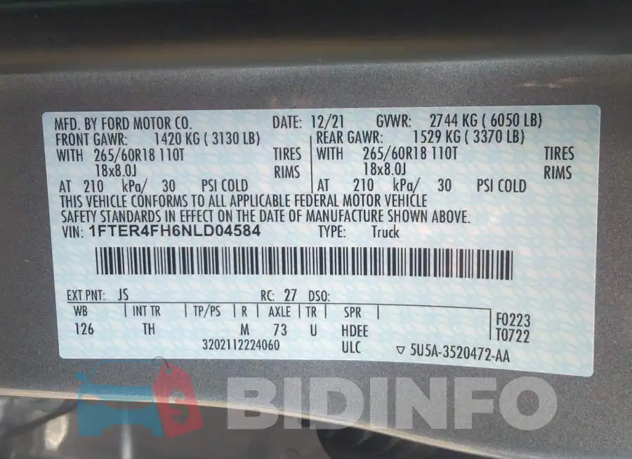 1FTER4FH6NLD04584 Photo# 9