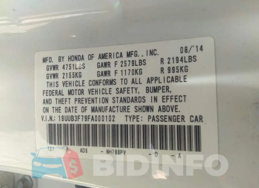 19UUB3F79FA000102 Photo# 9