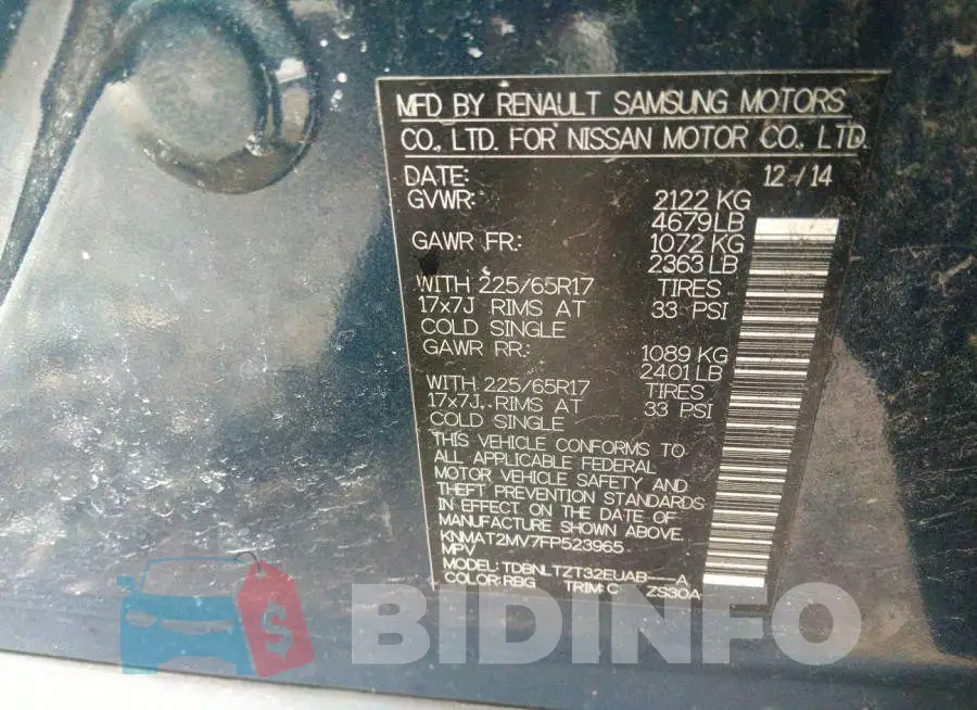 KNMAT2MV7FP523965 Photo# 9