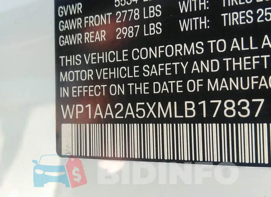 WP1AA2A5XMLB17837 Photo# 9