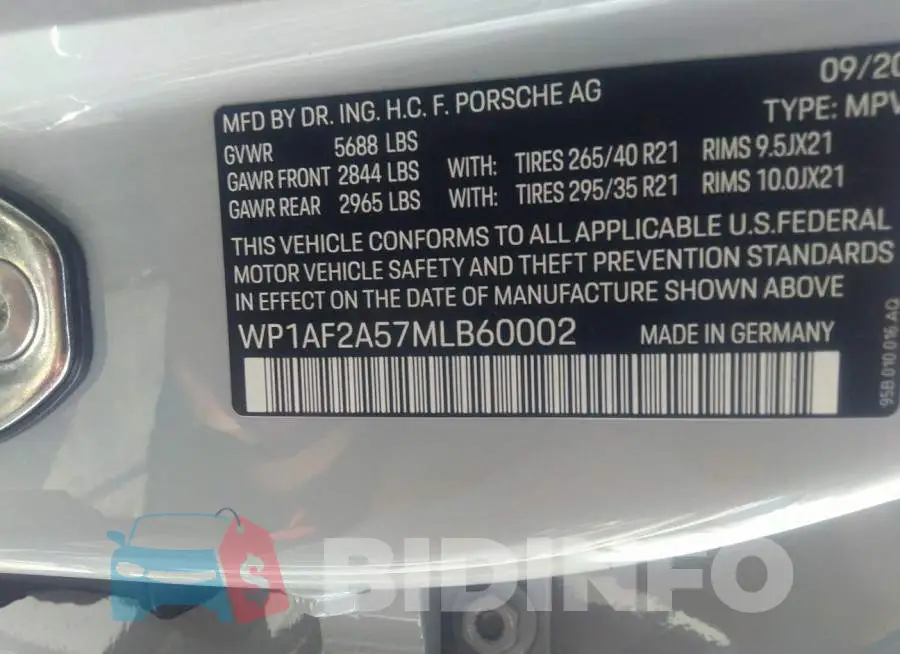 WP1AF2A57MLB60002 Photo# 9