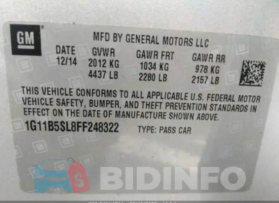 1G11B5SL8FF248322 Photo# 9
