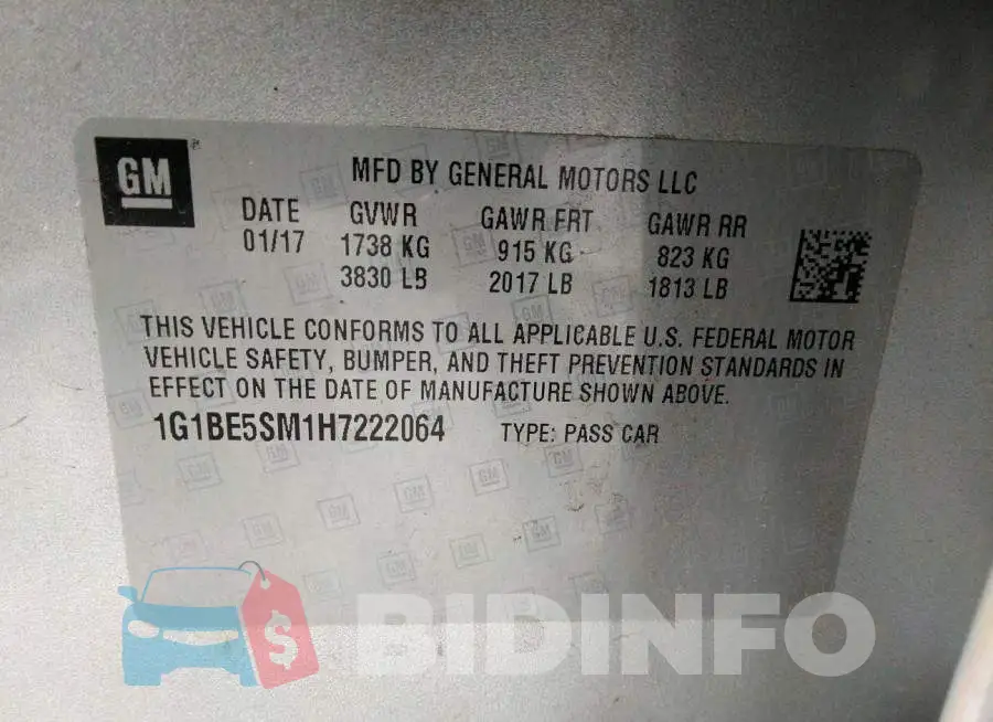 1G1BE5SM1H7222064 Photo# 9