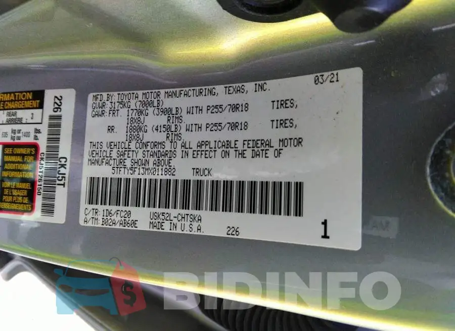 5TFTY5F13MX011882 Photo# 9