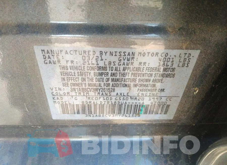 3N1AB8CV3MY261528 Photo# 9