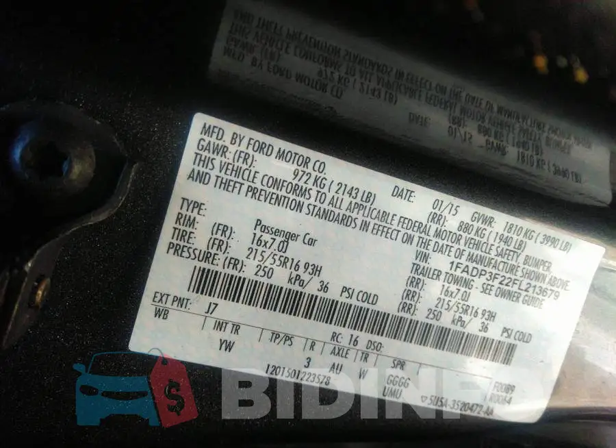 1FADP3F22FL213679 Photo# 9
