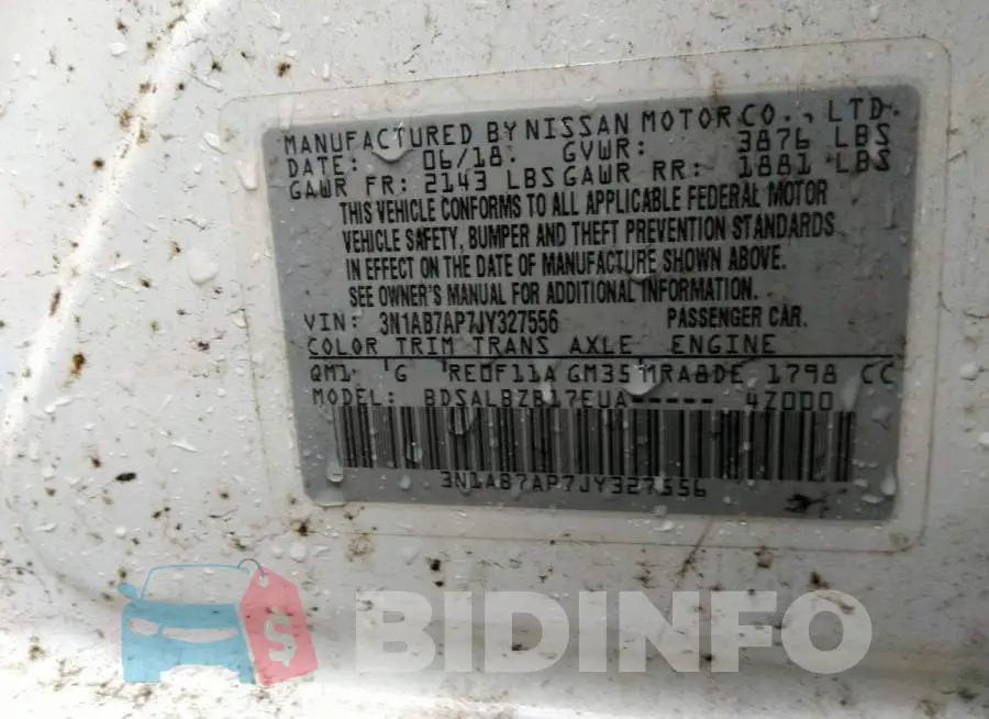 3N1AB7AP7JY327556 Photo# 9