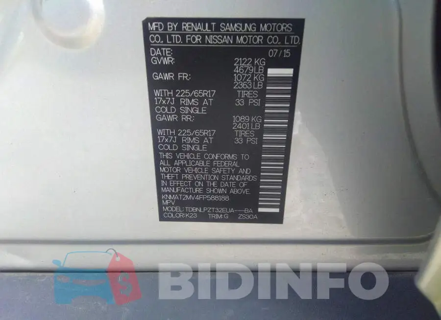 KNMAT2MV4FP588188 Photo# 9